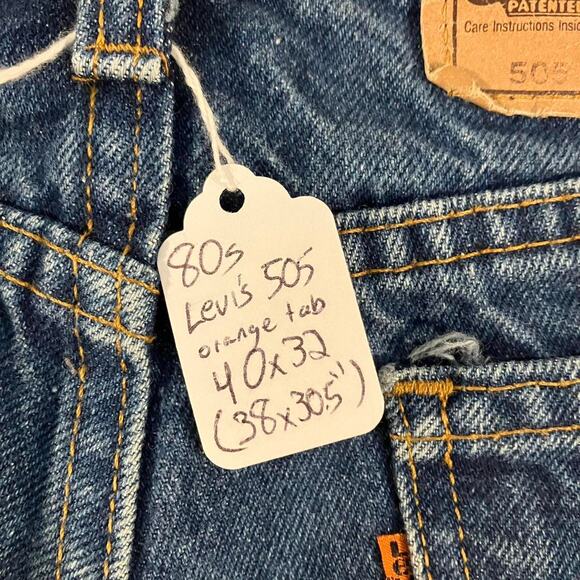 Vintage 80s Levi’s Orange Tab 505 Dark‎ Wash Denim Jeans - Picture 5 of 6